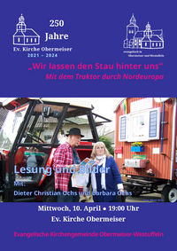 Plakat Lesung Traktorfahrt am 10.04.2024